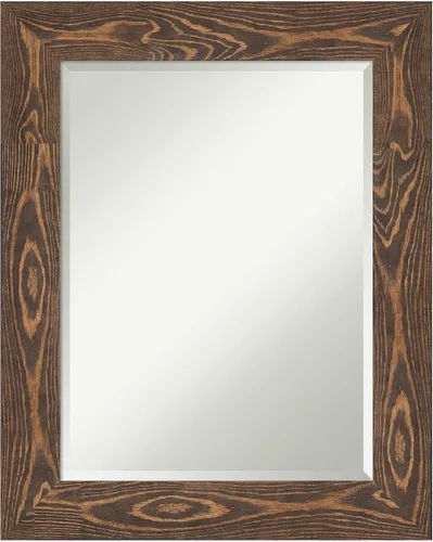 Vista 26 de Amanti Art Espejo de pared marrón de 26 x 22 pulgadas, espejo rectangular de baño de Alejandría marrón rústico para decoración de pared, sala