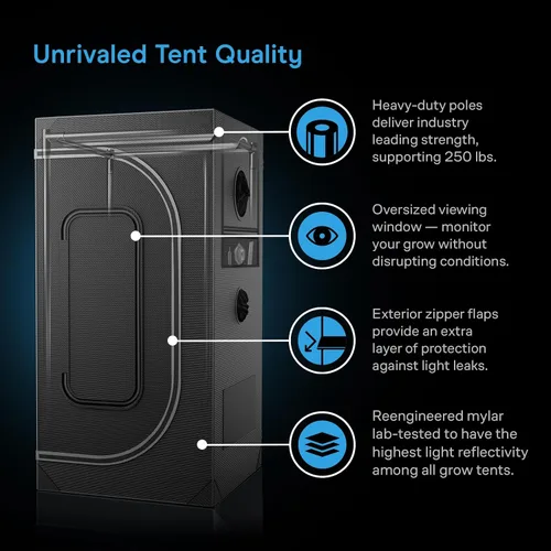 Vista 6 de AC Infinity Sistema de Cultivo AI Compacto 2x2, Kit de 1 Planta con Controlador AI de Autoaprendizaje, Flujo de Aire Dinámico y Control