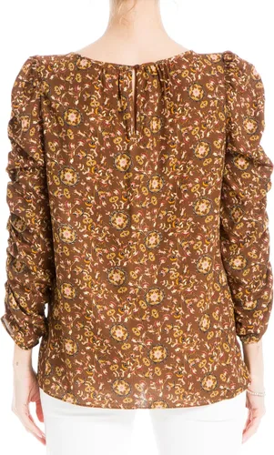 Vista 4 de Max Studio Blusa de manga fruncida crepé para mujer