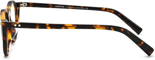 Vista 6 de HEPIDEM Marco de gafas de acetato para hombre, nuevo marco de gafas óptico retro redondo vintage