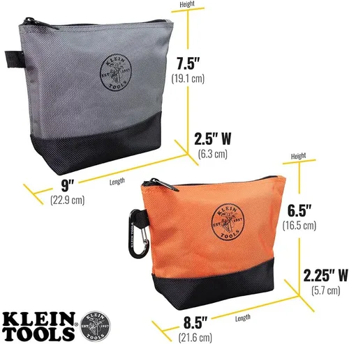 Vista 4 de Klein Tools 55470 - Bolsa utilitaria, bolsas de herramientas con cremallera de pie, tejido balístico resistente 1680d, parte inferior reforzada
