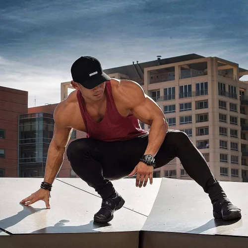 Vista 6 de BROKIG Pantalones deportivos para hombre, con cremallera, casual, para gimnasio, entrenamiento, bolsillos