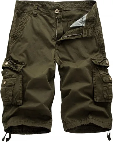 Vista 21 de Leward Pantalones cortos cargo de sarga de algodón para hombre, ligeros para exteriores