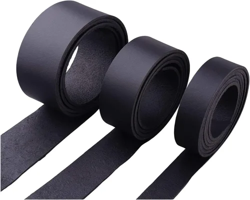 Vista 6 de ELW Negro Latigo Leather 9-10oz (0.142-0.157 in) correas, cinturones, tiras 1-1/2" (3.8cm) de ancho x 72" (1.83m) de largo cuero de grano completo