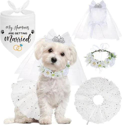 Vista 28 de SCENEREAL Suministros para fiesta de cumpleaños para perros, bandana de cumpleaños para perro, juego de collar de pajarita con números de Niño azul