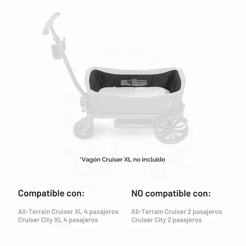 Vista 2 de Veer Nap System XL All-Terrain Cruiser o Cruiser-City-XL modelos de 4 plazas. No compatible con modelos de 2 plazas.