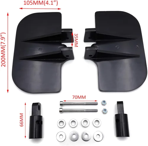 Vista 2 de HK MOTO HongK- Motocicleta Pasajero Mini Floorboards Pasapiés Traseros Soportes de Reposapiés Compatible con H-D Dyna Fat Bob Low Rider Street Bob