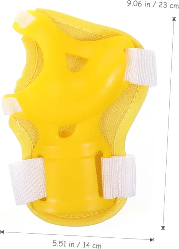 Vista 8 de VANZACK Rodilleras para niños y niñas, 6 unidades, equipo de protección deportiva, ciclismo, patinaje, de 4 a 16 años, color amarillo, resistentes
