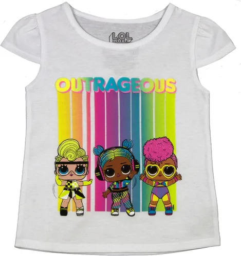 Vista 2 de L.O.L. Surprise! Conjunto de camiseta y pantalones cortos para niñas, conjunto de camiseta y pantalones cortos de manga corta LOL Surprise para niñas