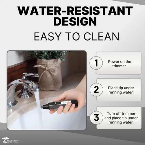 Vista 4 de Recortador profesional para nariz resistente al agua de acero con luz LED, Plateado