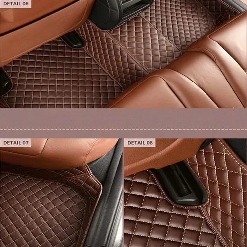 Vista 2 de Nuevas alfombrillas de coche personalizadas para Sedán, SUV, camioneta, alfombrillas de cuero para todo tipo de clima, Negro Alfombras para Carro