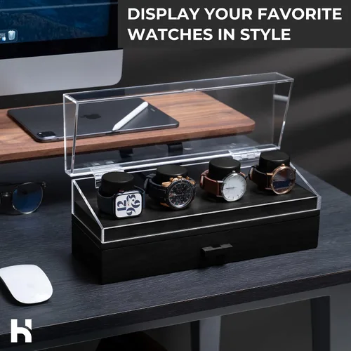 Vista 2 de Estuche de exhibición para reloj organizador de relojes para hombre caja de reloj para hombre caja de reloj de madera para hombre caja de reloj