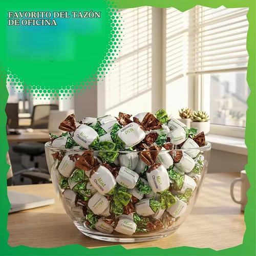 Vista 5 de Dulces de menta rellenos de chocolate Arcor Bolsa de 2 libras Dulces macizos de menta con chocolate envueltos individualmente Delicioso manjar