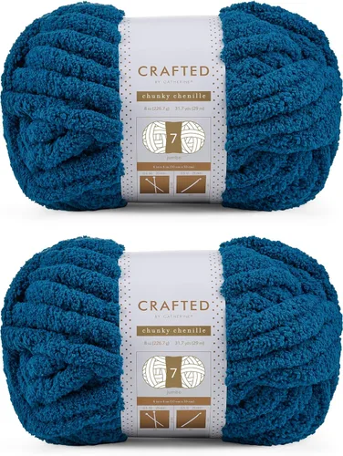 Vista 19 de Crafted By Catherine Hilo de Chenille Grueso - Paquete de 2 (8 oz / 227 g, 31.7 Yardas Cada Madeja), Beige, Calibre 7 Jumbo