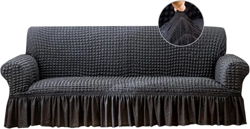Vista 21 de Jeloris Funda Protectora Elástica para Sofá de Dos Plazas de Fácil Ajuste con Falda, Protector de Muebles Universal Duradero Lavable de Alta Beige