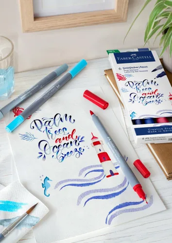 Vista 4 de Faber-Castell Goldfaber Aqua - Marcadores de acuarela de doble punta, 12 bolígrafos de acuarela, marcadores de acuarela para adultos, punta