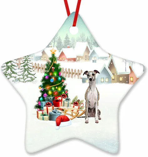 Vista 34 de Prezzy Airedale Terrier - Adorno para decoración de árbol de Navidad, regalos lindos para amantes de los perros, para familiares y amigos, nuevo