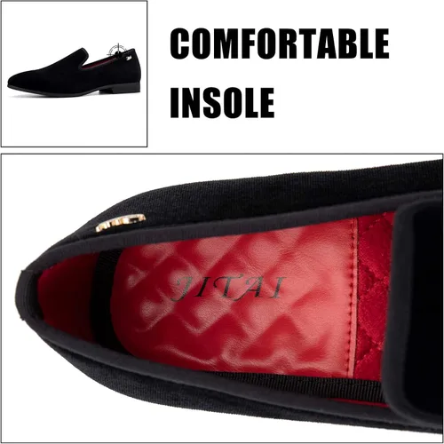 Vista 3 de JITAI Mocasines sin cordones para hombre, zapatos de vestir de moda, zapatos de esmoquin