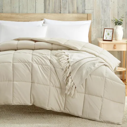 Vista 5 de Homelike Moment Edredón tamaño king - Inserto de edredón beige, alternativa al plumón, edredón ligero para cama king, ropa de cama ligera