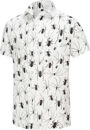 Vista 95 de KYKU - Camisa hawaiana funky para hombre, ropa tropical para vacaciones en Palm Beach