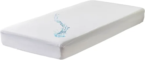Vista 10 de Kingnex Protector de colchón tamaño individual, impermeable, suave, estilo sábana bajera con falda elástica