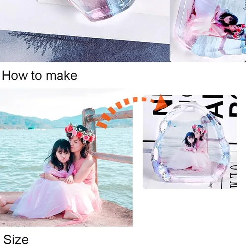 Vista 8 de Cristal de fotos 3D grabado con láser, marco de fotos de cristal personalizado, marco de fotos personalizado, regalo de boda, álbum de fotos