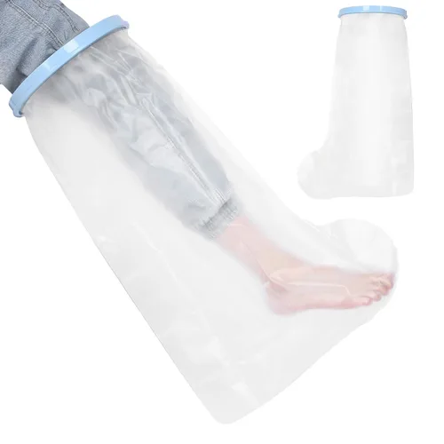 Vista 2 de Protective Leg Cast Cover for Adults 71cm Elastic Shower Protector for Foot/Leg Wounds/Fractures Reusable & High Sealing Silicone + PVC
