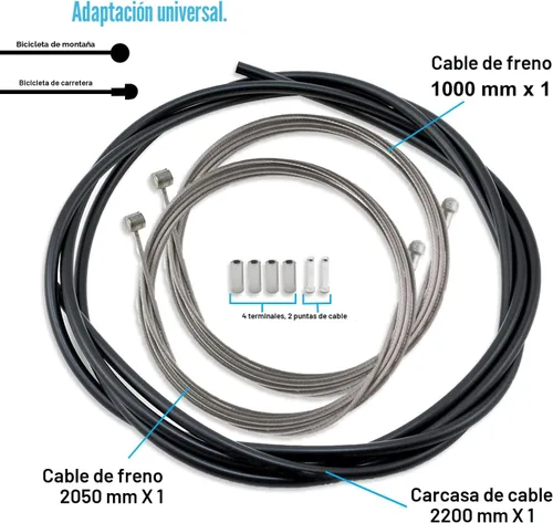 Vista 2 de SHIMANO Juego de cables de freno estándar universal, para MTB o bicicletas de carretera