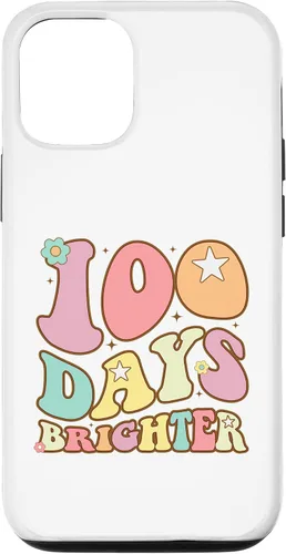 Vista 27 de 100 Days Brighter Happy 100th Day of School Groovy Kids Girl Case for iPhone XR