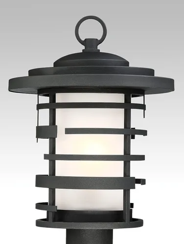 Vista 4 de Nuvo Lighting 60/6406 Craftsman/Mission One Light - Linterna colgante de la colección Lansing en acabado negro