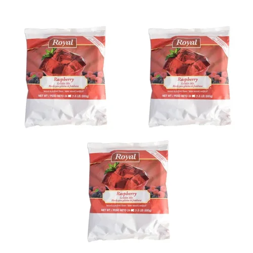 Vista 2 de Royal Gelatin Mix Combo Pack, agente espesante, mezcla de postre (1 cada uno, naranja/lima/fresa)