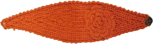 Vista 4 de Wrapables Diadema tejida a mano con diseño floral, color naranja