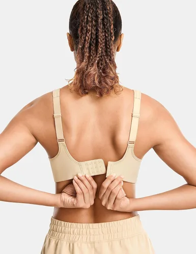 Vista 3 de SYROKAN Sujetadores deportivos para mujer, con aros de alto soporte, acolchados, de alto impacto, cobertura completa, para correr, gimnasio