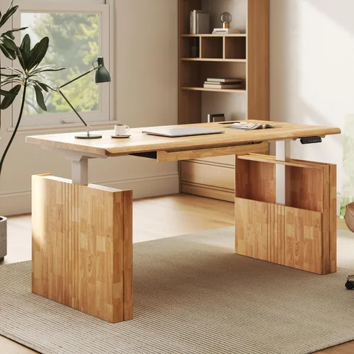 Vista 10 de FLEXISPOT WoodiX - Escritorio ejecutivo de pie de madera maciza