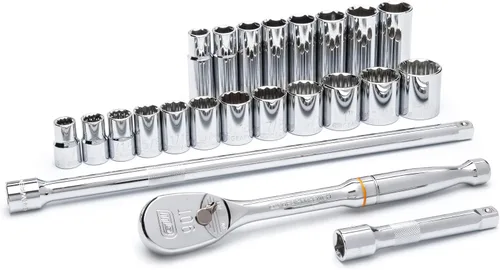 Vista 10 de Juego de 18 piezas de cabezas de llave métricas de 1/2 pulgadas, de la marca GearWrench