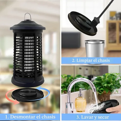 Vista 4 de Exterminador Eléctrico de Insectos Interior/Exterior, 4200V Alta Potencia Exterminador de Mosquitos, Matamoscas Exterminador de Insectos Impermeable