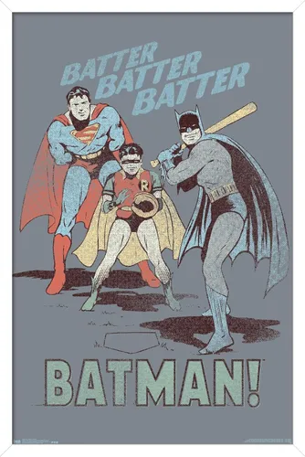 Vista 13 de Trends International DC Comics - Póster de Batman - Robin - Superman - Batter Wall Poster, 14.725 x 22.375 pulgadas, versión enmarcada de madera