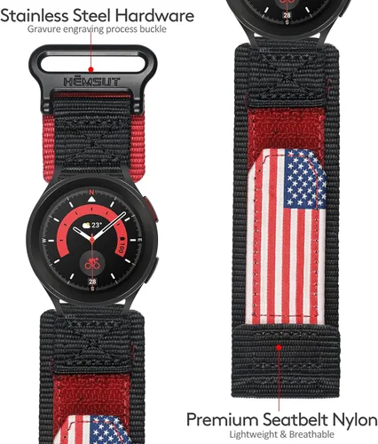 Vista 3 de Correa de reloj de liberación rápida para Samsung Galaxy Watch 7/6/5/5 Pro/4/3/Gear S3/S2/Active 2, correa de nailon para Amazfit GTS 4/4
