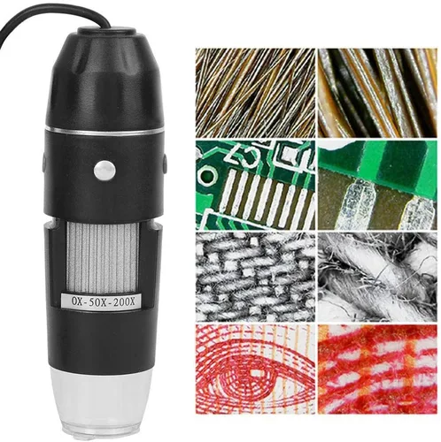 Vista 5 de Microscopio digital USB, cámara de microscopio T03500X, portátil, respetuoso del medio ambiente, equipo electrónico mate para experimentos e