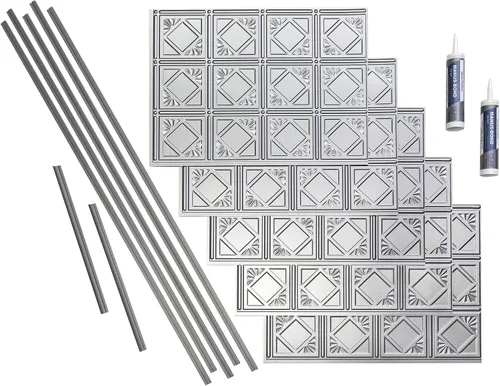 Vista 14 de FASÄDE Kit decorativo para salpicaduras de vinilo de estilo tradicional y patrón 4 de 15 pies cuadrados en bronce de las Bermudas