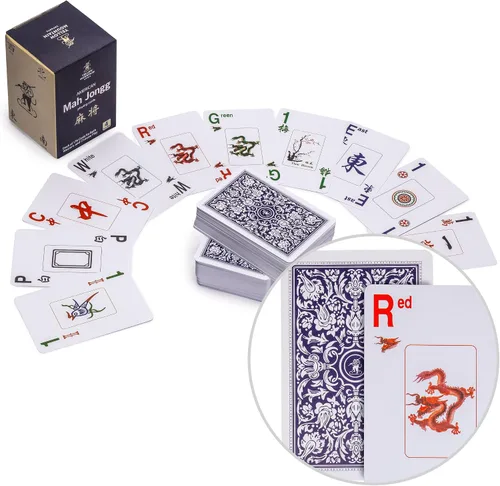 Vista 10 de Yellow Mountain Imports American Mahjong - Juego de 178 cartas Rojo