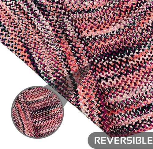 Vista 39 de Better Trends Alfombra trenzada degradada, ovalada, reversible y duradera, 100% algodón suave, ideal para cocina, sala de estar, dormitorio, tapete