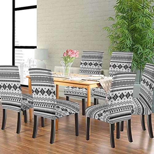 Vista 161 de CAPSCEOLL Christmas Dining Chair Covers,Snowflakes Festive Winter Pattern Stretch Chair Covers for Dining Room Set of 2 Washable Spandex Parson