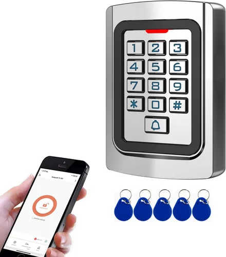 Vista 9 de Teclado de control de acceso para puerta, acero inoxidable IP68 resistente al agua, 2000 usuarios, entrada y salida Wiegand de 26 bits, control