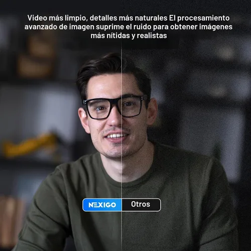 Vista 4 de NexiGo N930E Pro, cámara web 4K con luz de anillo, enfoque automático PDAF, 1080P @60FPS, micrófonos con doble cancelación de ruido, obturador
