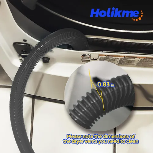 Vista 6 de Holikme Kit limpiador de ventilación de secadora, accesorio de manguera de Negro