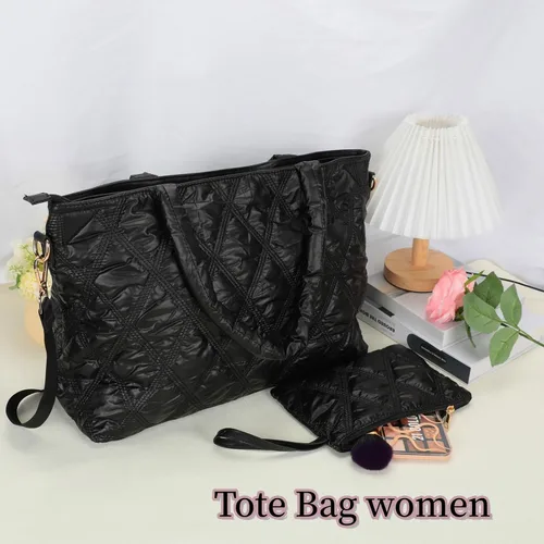 Vista 3 de LEDAOU Bolso de mano para mujer, bolso de mano para profesor, bolso de hombro cruzado hobo bolsas 2 piezas con monedero para el trabajo, la oficina