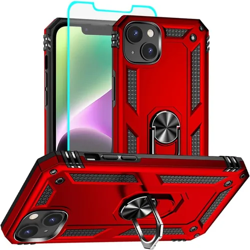 Vista 12 de Funda para iPhone 12/12 Pro, grado militar, anillo a prueba de golpes, verde militar