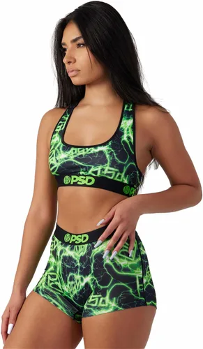 Vista 3 de PSD DC Comics - Brasier deportivo para mujer con espalda cruzada con tela de microfibra transpirable