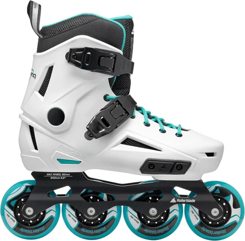 Vista 2 de Rollerblade Lightning - Patín en línea urbano para mujer, blanco y aguamarina